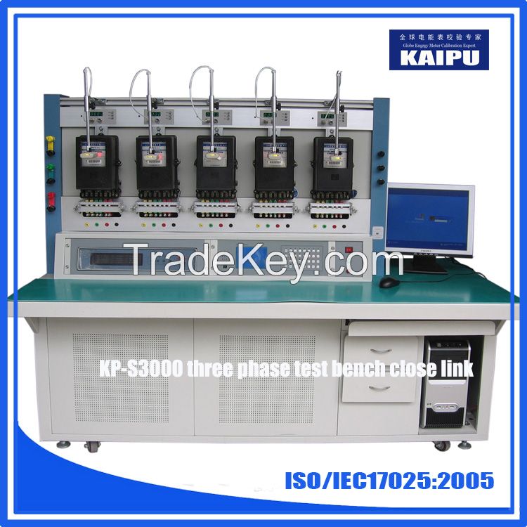 Close link three phase energy meter test calibration bench 0.05% accuacy