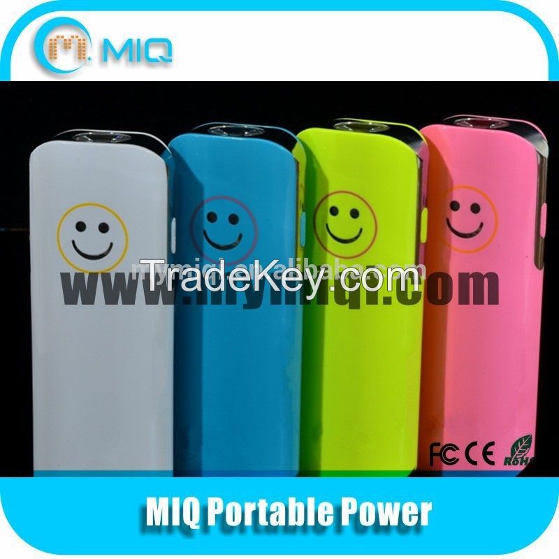 portable charger with head lamp 4000MAH/4400MAH smiling face power bank
