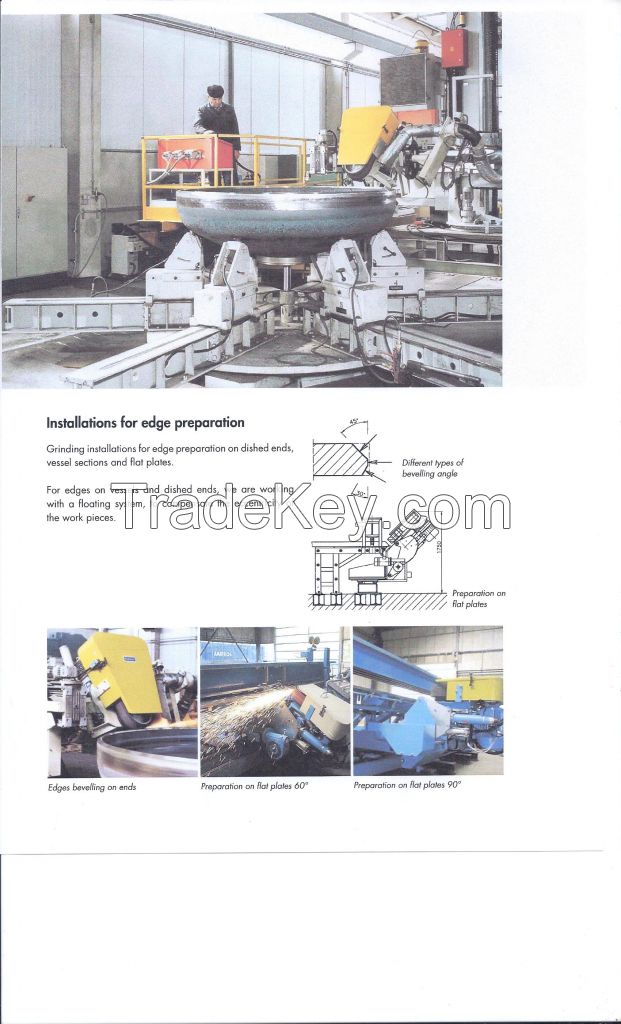 FARROS BLATTER VESSEL, LINE WELDER, CAMBER PRESS, BOLDRINI Grinding, Press, Plaster & Welding Machines