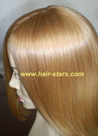 Blonde color virgin hair Jewish wig