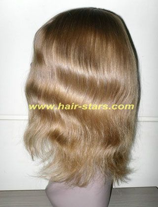 Blonde color virgin hair Jewish wig