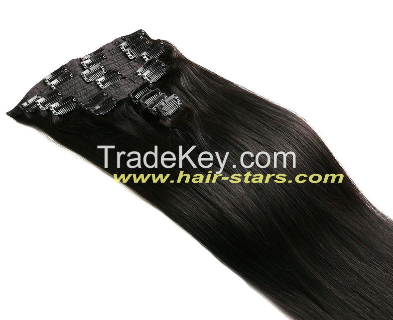 Remy hair clip in hair extension