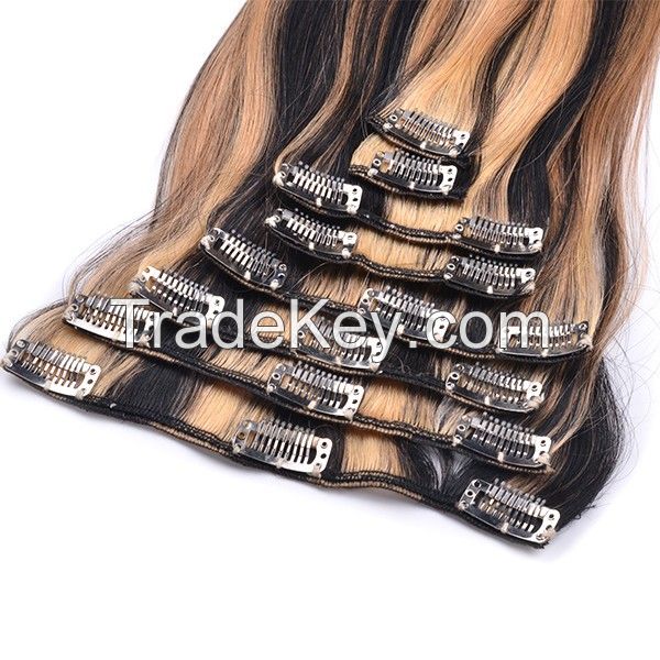 Remy hair clip in hair extension