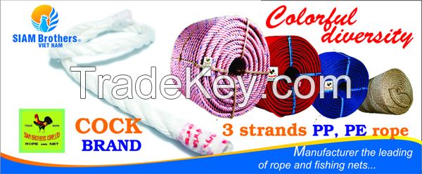 Professionally Produce colored braided pp rope with UV protection and waterproof