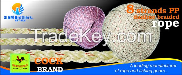 Professionally produce 8 strands pp / polypropylene braided rope diameter 18.0mm to 100.0mm