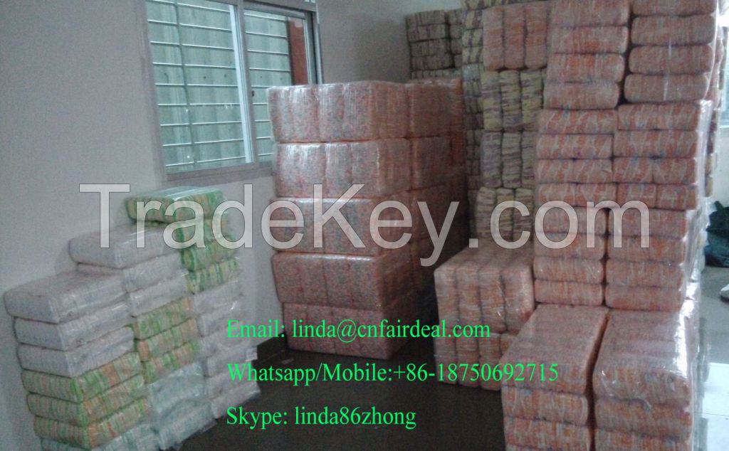 B grade baby diapers, baby diaper stock