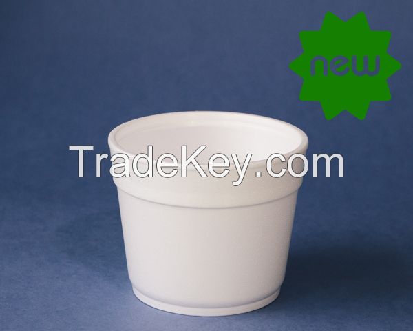 Foam cups and containers made of Expanded Polystyrene (EPS), foam and plastic lids for cups and containers
