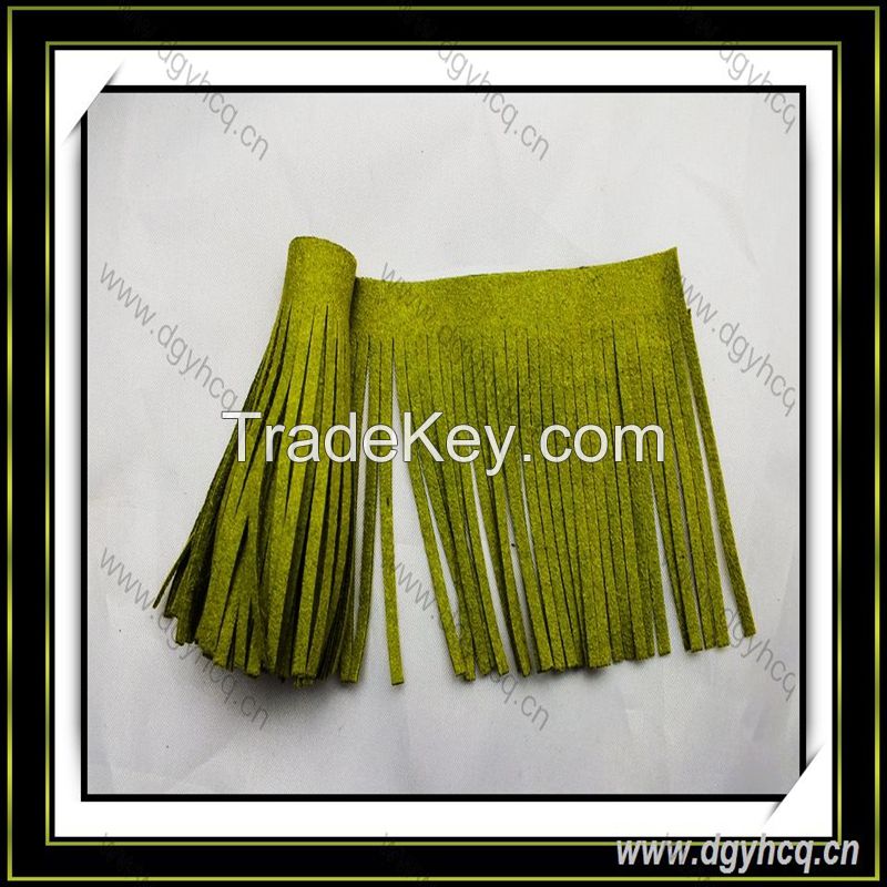 Soft artificial suede leather tassel microfiber suede chamois leather