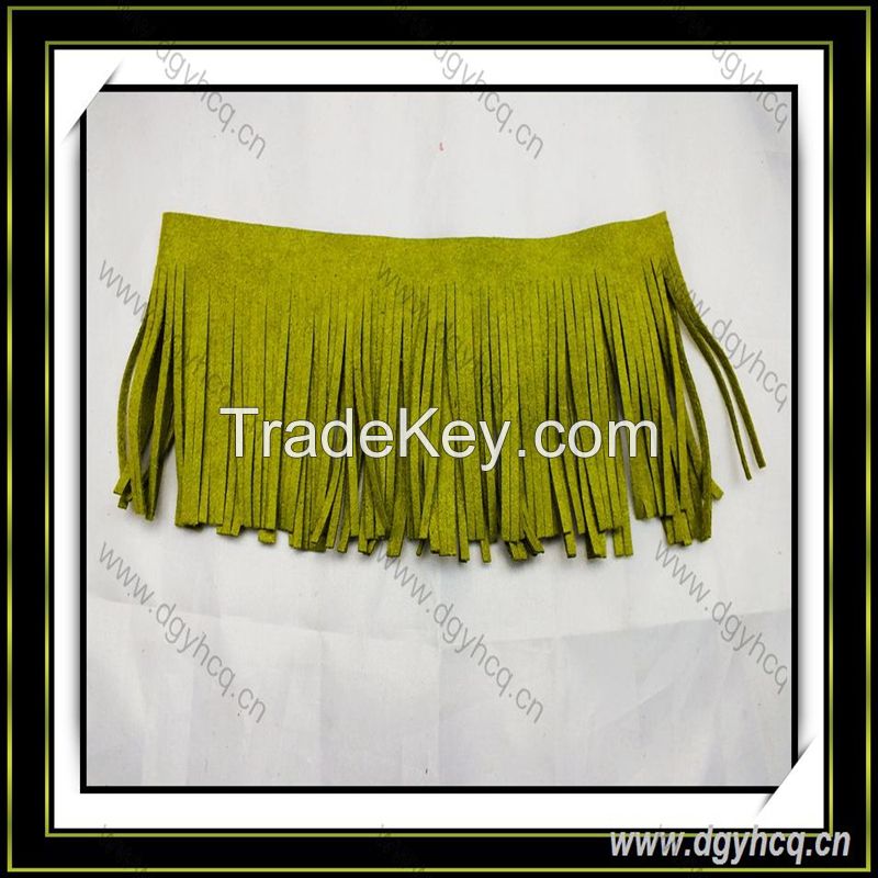 Soft artificial suede leather tassel microfiber suede chamois leather
