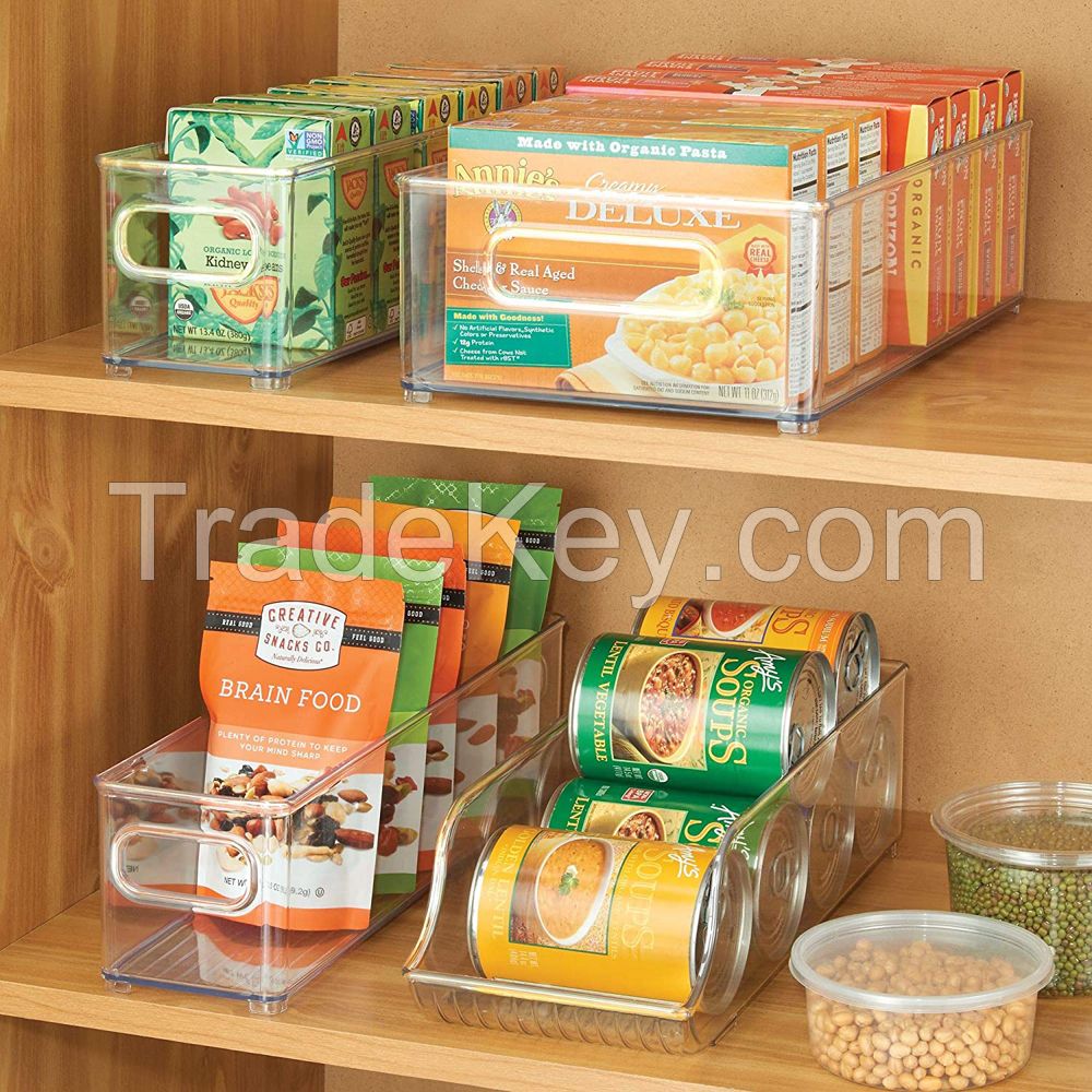 Stackable Refrigerator Organizer Bin Clear Kitchen Organizer Container Bins