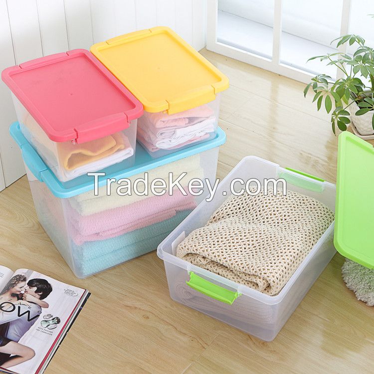 11.5L colorful plastic storage box with lock and lid
