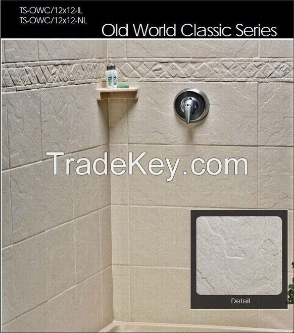 china shower wall panel & shower tray--old world classic series