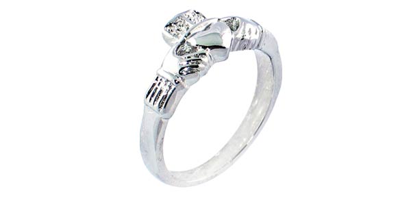 Fashion Jewelry "Lonely Heart" Silver "White Gold" Ring