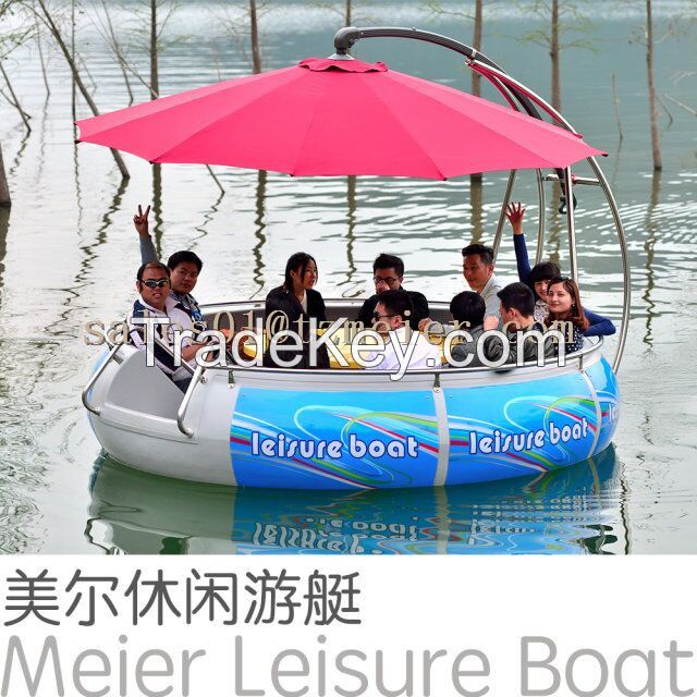 Electric motor boat with bbq