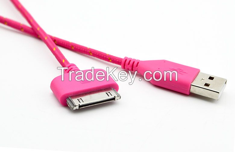 Classic cotton braided cable suitable for mobile phone
