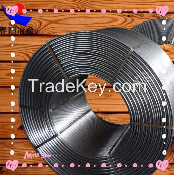 CaFe cored wire as deoxidizer in various steel making