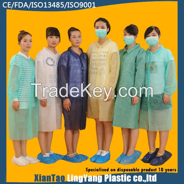 Disposable non woven lab coat