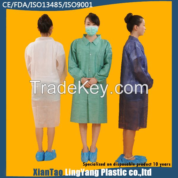 Disposable non woven lab coat