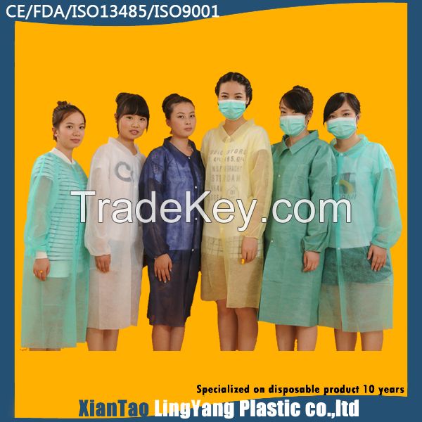 Disposable non woven lab coat