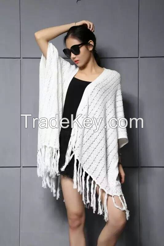 Wholesale Europe/USA style fashion cardigan women sweater with fringes