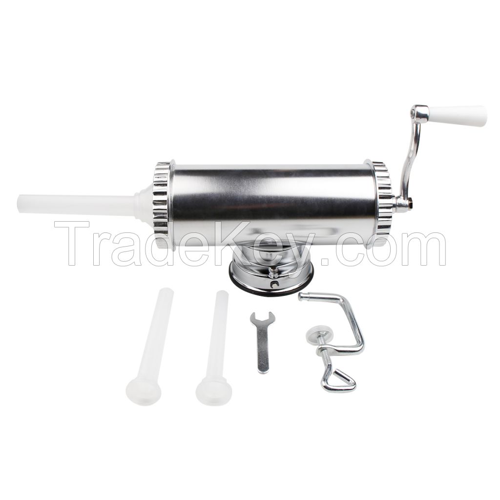 5 lbs Hand Operated Aluminum Sausage Meat Stuffer With Suction Base 