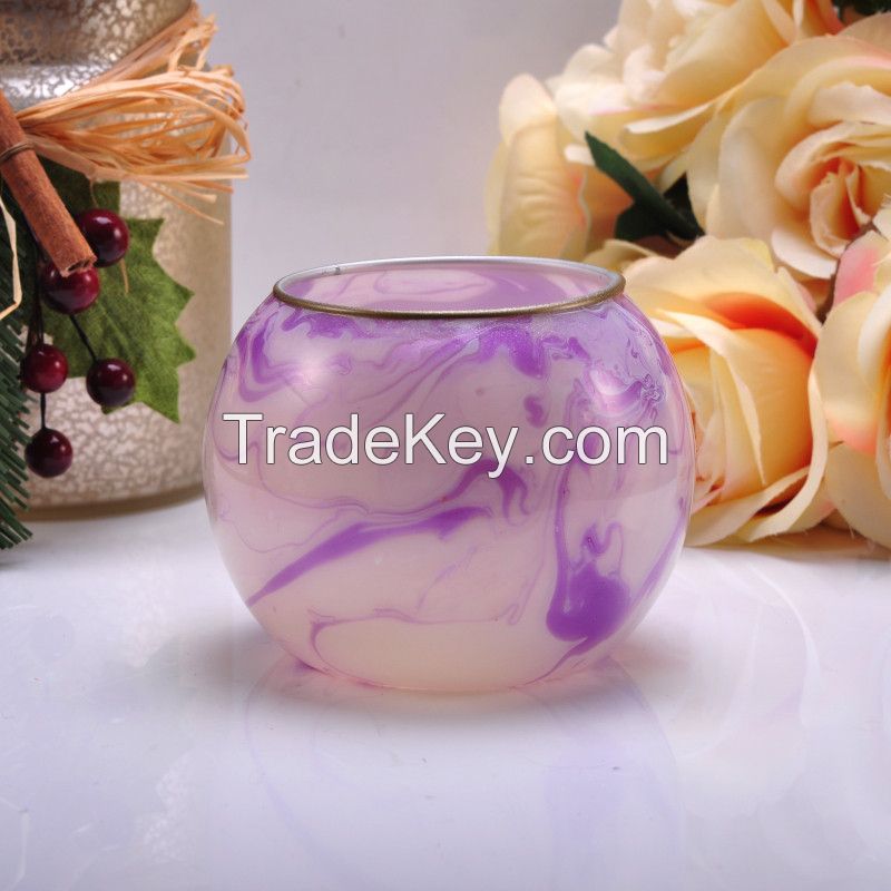 Round Ball Glass Candle Holder for Home Decoration