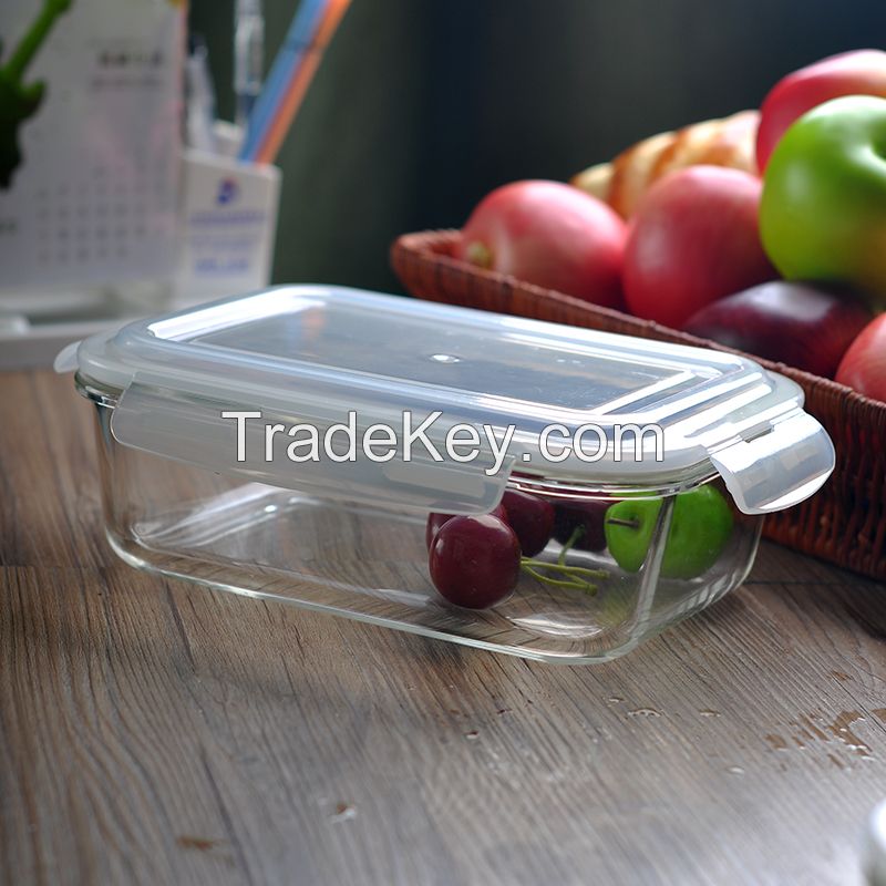 Rectange Oven Glass Bowls with Plastic Lid