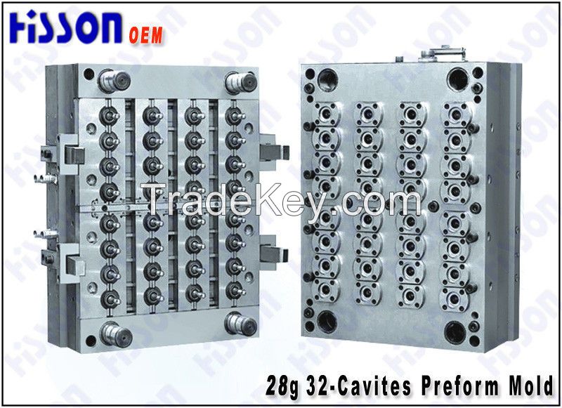 Self-Lock  valve gate 32 Cavity 28g 28MM PCO PET Preform Mould
