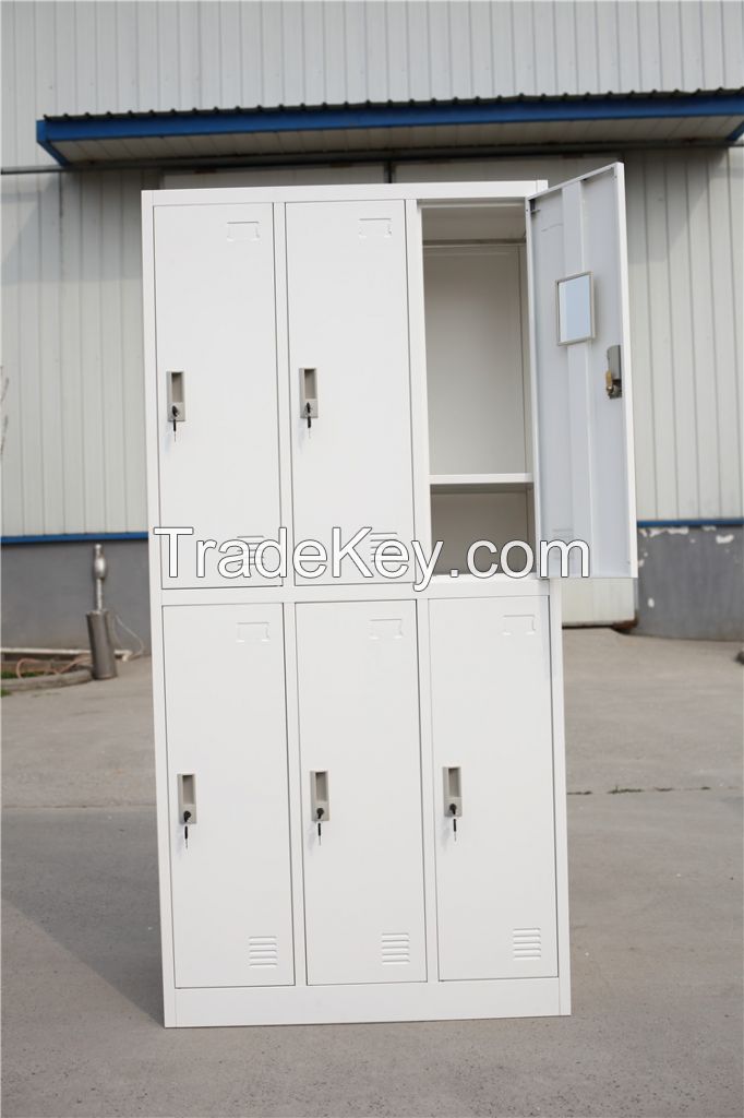 Bedroom Furniture Metal 6 Doors Wardrobe Almirah