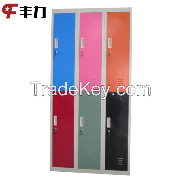 Bedroom Furniture Metal 6 Doors Wardrobe Almirah