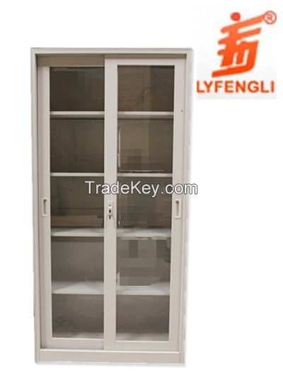 Sliding Glass Doors Metal Filing Cabinet Steel Storagre Cupboard