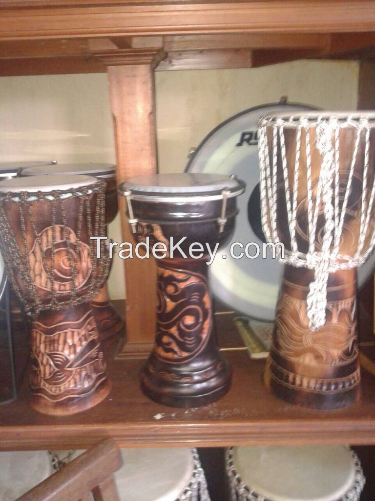 Indonesian Traditional Music Wooden Craft Jimbe