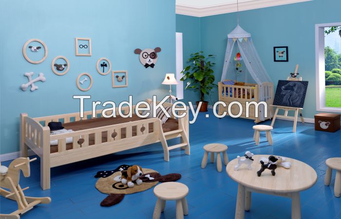 Kids Wooden Single Bed With Ladder