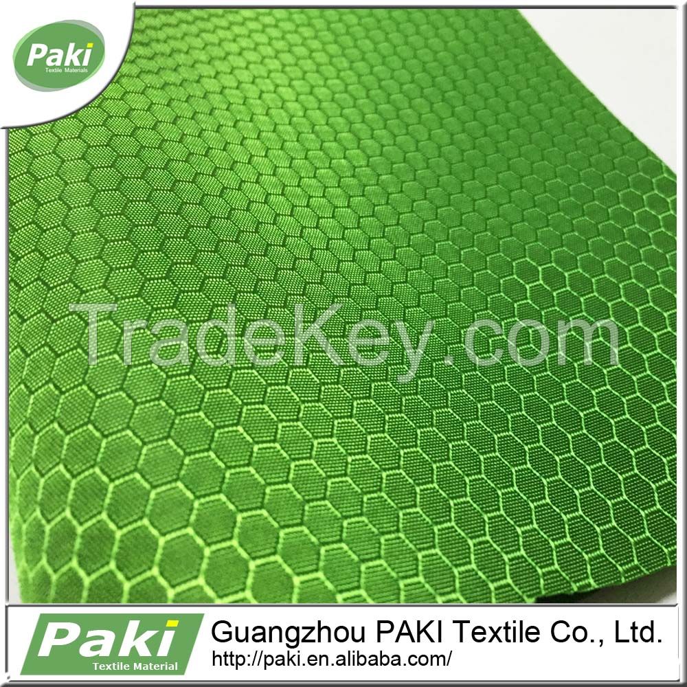 Hexagon Honeycomb 420D Waterproof Polyester Oxford Fabric With PU Coating