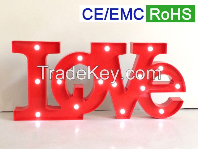 plastic LED letters/signs LOVE