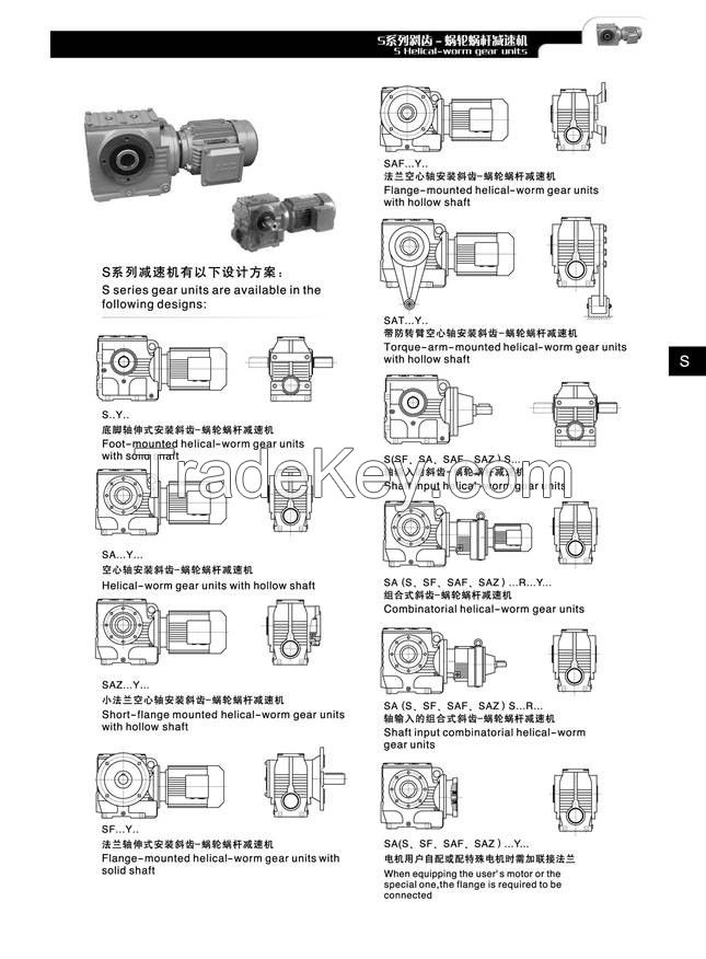 High Speed Helical Worm Gear Reducer / Gearbox Speed Reducer with Motor