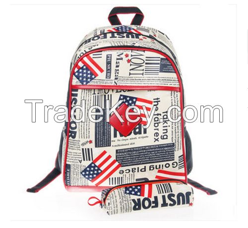 Union jack backpack with pencil case