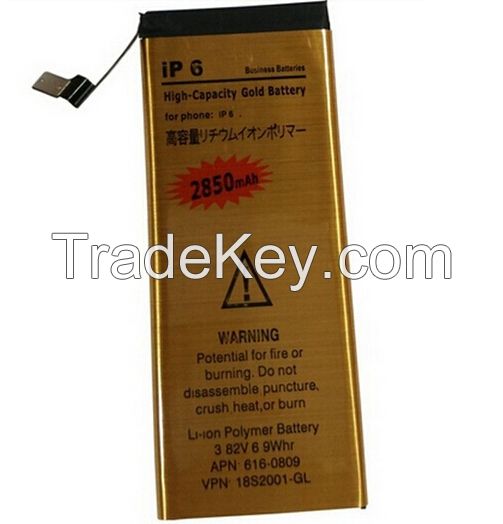 2850mAh OEM High Quality Gold Golden Replacement Li-ion Battery For Apple iPhone 6 6G 4.7&quot; iPhone6 iPhone6G
