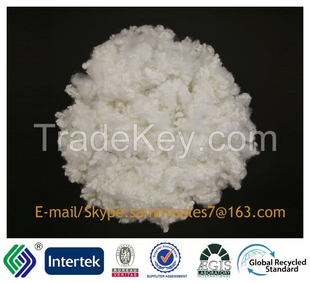 12dx51mm Super White Filling Material Recycled Siliconized Staple Fibe