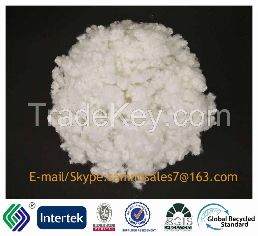 15dx64 Siliconized Recycled Staple Fiber Superwhite Filling Material