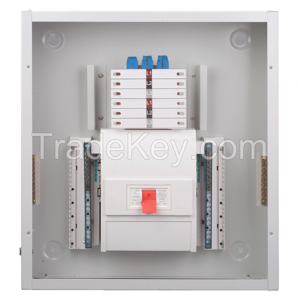 Three Phase Metal Distribution Board with 250A/125A Isolator