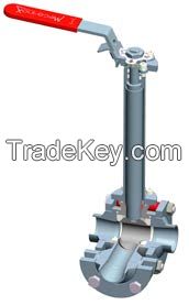  3-way version cryogenic ball valve