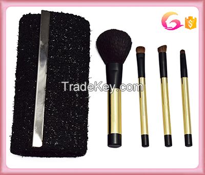 2015 Holiday Top Quality 4pices Makeup Brush with Goat Hair, Face Cosmetics Brush