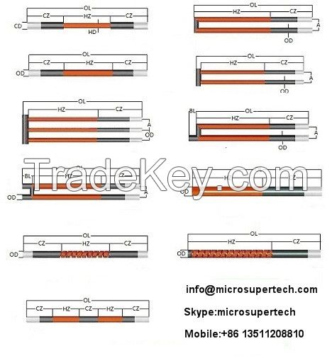 SiC heating elements for lab and industrial furnace 