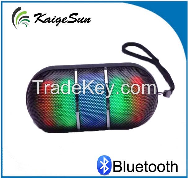 Outdoor Portable Capsule Pill Handsfree Call LED Mini Disco Light Bluetooth Speaker