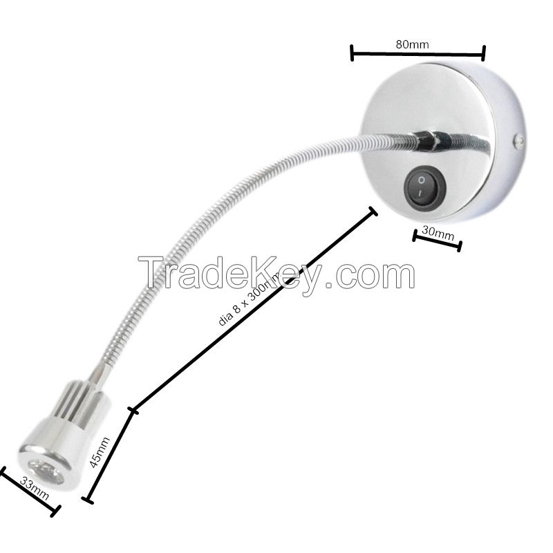 S033A 3W led reading light led wall light bedside lamp renmember functon night light