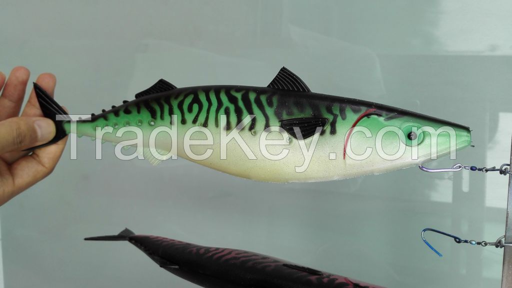 100pcs/lot best selling 30cm soft pvc plastic mackerel swordfish tuna shape sardine Fishing Lures hollow body fishbait