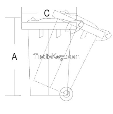 plastic dustbin(120L), waste bin, trash bin, garbage bin, trash can