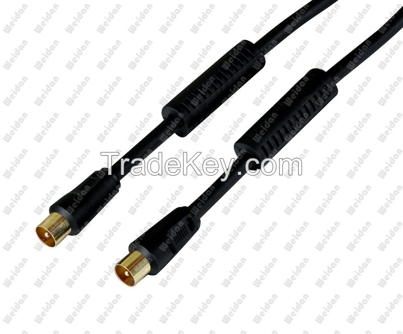Coaxial Flylead Cable Male to Male W/ Ferrie Beads