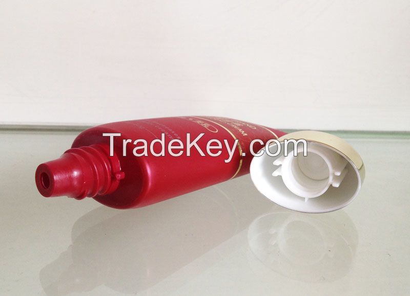 empty plastic oval tube with screw on plating metalised cap 60g